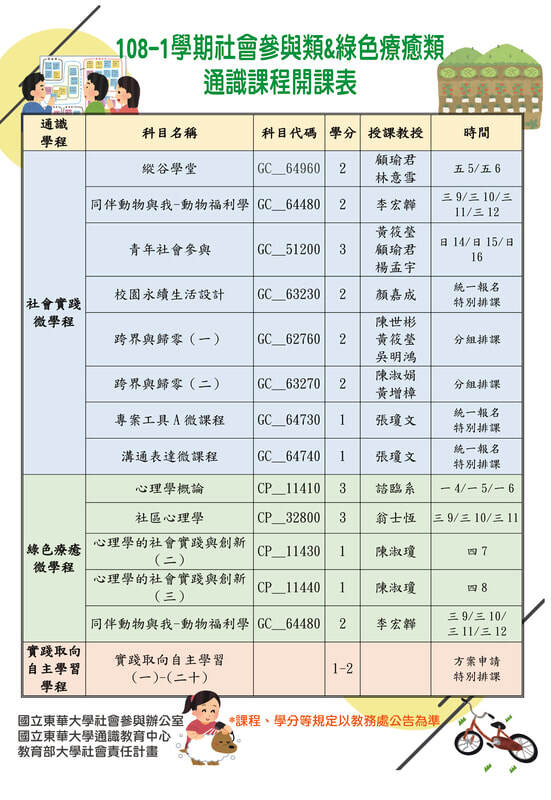 108-1學期課程表課程圖片